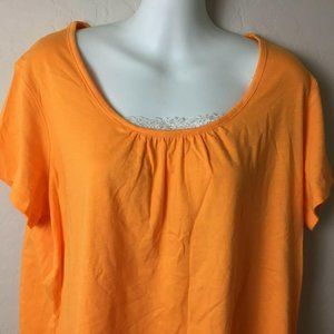 Simply Basic Sleepwear Women's Orange Pajama Top L